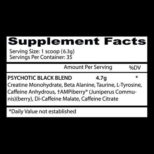 Psychotic Black Pre-workout Powder by Insane Labz